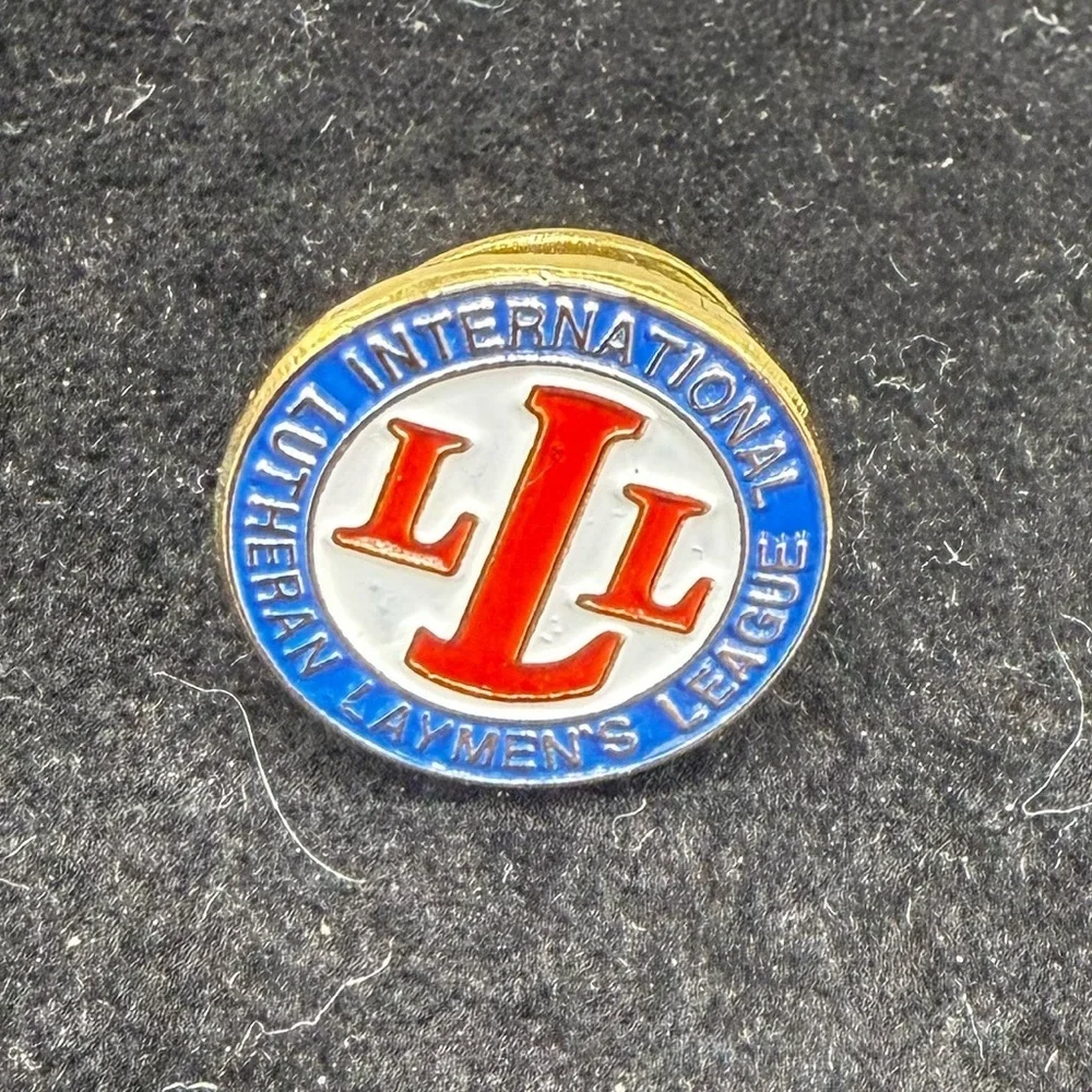 Lot of 3 Vintage LLL Lutheran Laymen’s League Enamel Lapel Pins – Red White blue